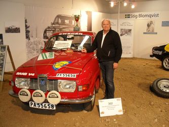 Stig vid den V4 han vann KAK-rallyt med 1971